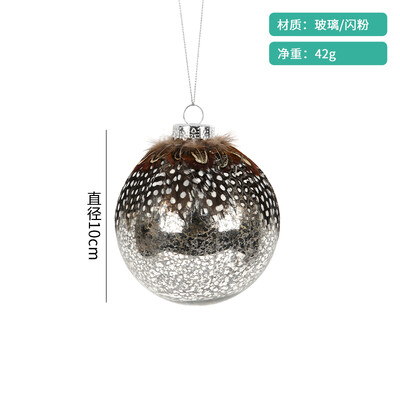 Karácsonyi dekoráció 10 cm-es üvegre festett modellező golyós medál ünnepi ajándék karácsonyfa jelenet elrendezése függő golyós medál