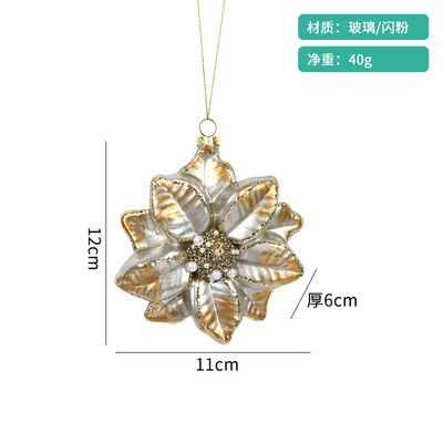 Karácsonyi dekoráció 10 cm-es üvegre festett modellező golyós medál ünnepi ajándék karácsonyfa jelenet elrendezése függő golyós medál