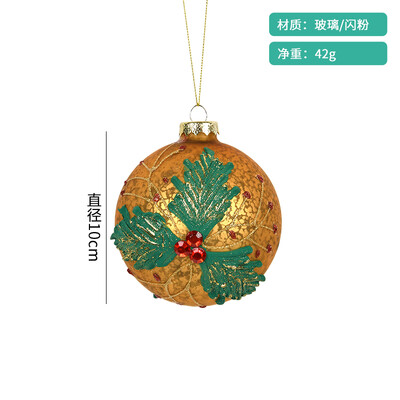 Karácsonyi dekoráció 10 cm-es üvegre festett modellező golyós medál ünnepi ajándék karácsonyfa jelenet elrendezése függő golyós medál