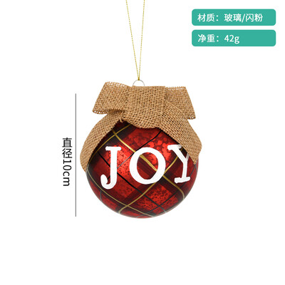 Karácsonyi dekoráció 10 cm-es üvegre festett modellező golyós medál ünnepi ajándék karácsonyfa jelenet elrendezése függő golyós medál