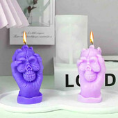 DIY rukohvat Lubanja Svijeća Silikonski kalup 3D Zla lubanja Sapun Gipsani obrti Smolasti betonski kalup Alat za izradu darova za Noć vještica