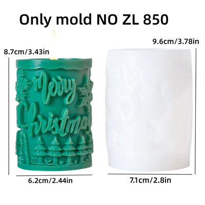 3D Pom de Crăciun Elk Relief Cilindru Lumânare Mucegai din Silicon Scrisoare de Crăciun Fericit Fulg de Nea Cilindru Forme Lumânări Cadou de Crăciun