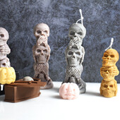 Craniu de Halloween Mucegai de silicon pentru lumânări Horror Triple Grimace Sicriu Lumânare Decorare Mucegai de Halloween Rechizite pentru petreceri