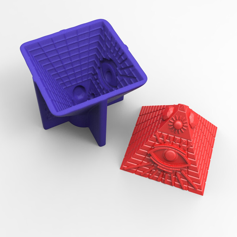 Mucegaiă din silicon piramidă pentru lumânări Kit de lumânări pentru aromaterapie, ipsos 3D, artefact din rășină, formă lucrată manual, unelte de coacere pentru prăjituri, săpun,