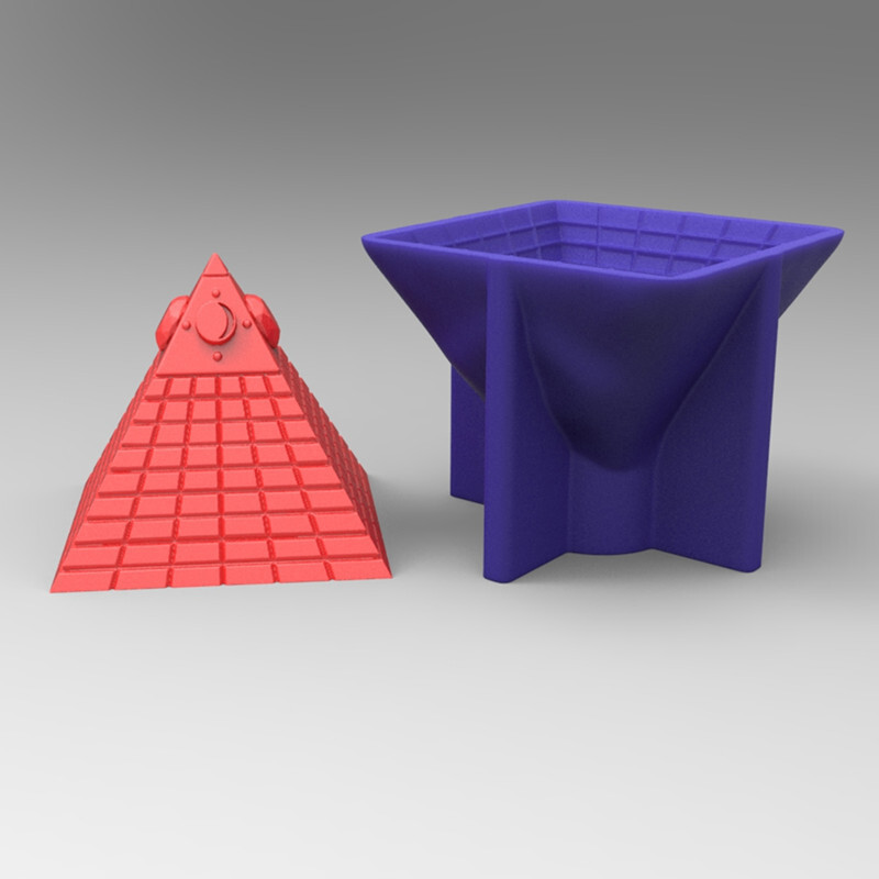 Mucegaiă din silicon piramidă pentru lumânări Kit de lumânări pentru aromaterapie, ipsos 3D, artefact din rășină, formă lucrată manual, unelte de coacere pentru prăjituri, săpun,