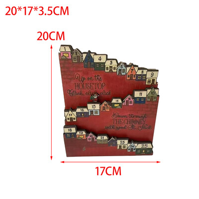 Calendar de Advent de Crăciun din lemn pentru casă Calendar de Advent de Anul Nou cu 25 de zile Rechizite pentru cadouri de Crăciun Decor festiv de sărbători pentru acasă