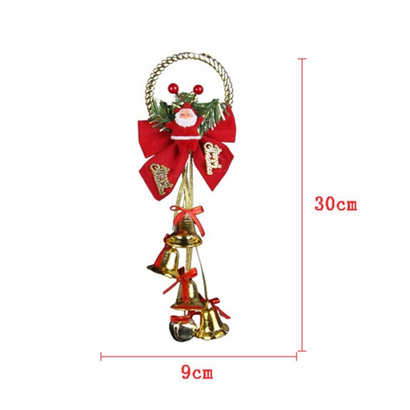 Fém karácsonyi Mikulás szélcsengő ajtóakasztók masnival karácsonyi díszekhez