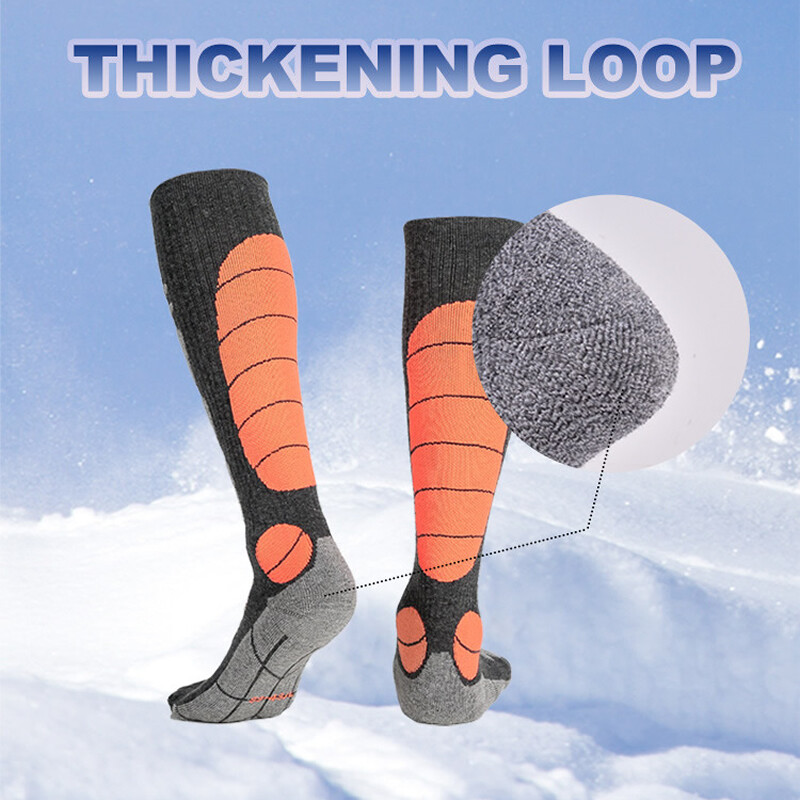 Ziemas slēpošanas zeķes Unisex Merino vilnas Biezākas Termozeķes Ceļgaliem Augstas Sports Snovbords Riteņbraukšana Pieaugušo jāšanas zeķes