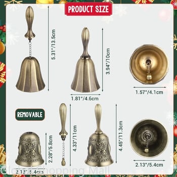 Christmas Hand Bells Call Bell Wedding Bell για Υπηρεσία εστιατορίου Bell Bar Jingle Classroom Εκκλησία Σχολείο Συναγερμός Διακόσμηση σπιτιού