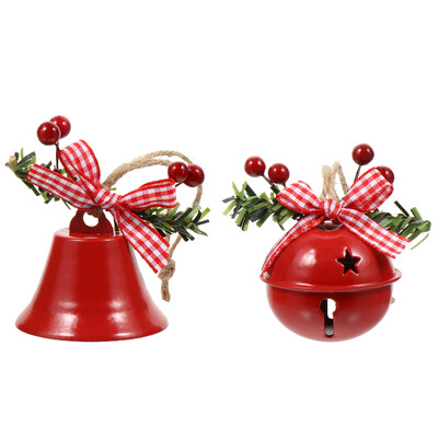 2 бр. Коледни звънчета Гигантска дрънкалка Xmas Party Decoartion Craft Висящ орнамент Дърво Висулка Джингъл Бери Папийонка