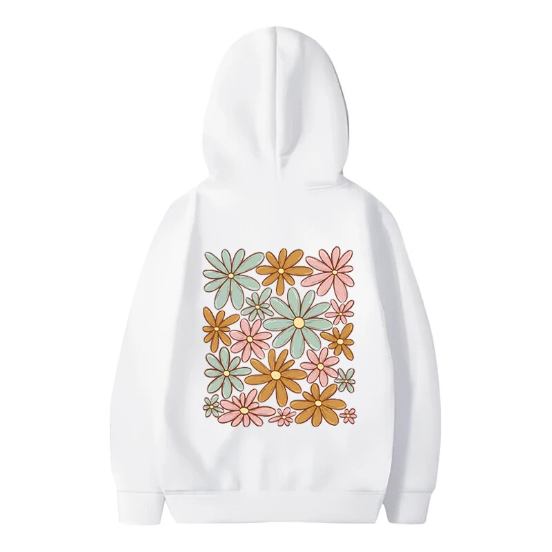 Sweatshirts s cvjetnim motivima Ženska majica s kapuljačom Harajuku Fleece Udobna sportska odjeća Modna Y2K Sweatshirt Vintage široka odjeća Ženska