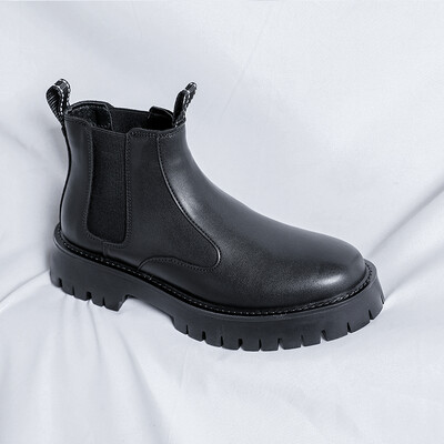 Nove klasične retro kožne Chelsea čizme s debelim potplatom, muške modne čizme, muške ležerne čizme u britanskom stilu, udobne nosive čizme koje se ne kližu