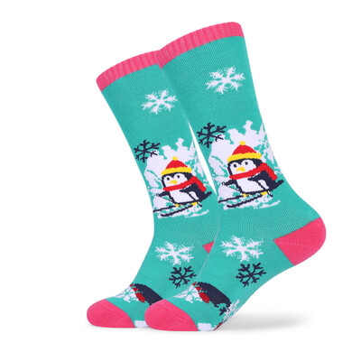 Vaikiškos slidinėjimo kojinės ilgas storintas rankšluosčio dugnas žiemai šiltas lauko sportinis vilnos medvilninės slidinėjimo kojinės jauniems berniukams Grils