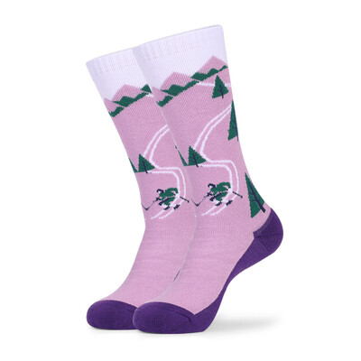 Vaikiškos slidinėjimo kojinės ilgas storintas rankšluosčio dugnas žiemai šiltas lauko sportinis vilnos medvilninės slidinėjimo kojinės jauniems berniukams Grils