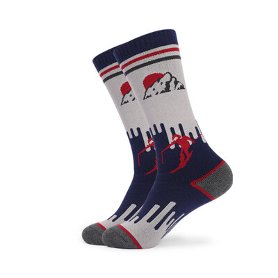 Vaikiškos slidinėjimo kojinės ilgas storintas rankšluosčio dugnas žiemai šiltas lauko sportinis vilnos medvilninės slidinėjimo kojinės jauniems berniukams Grils