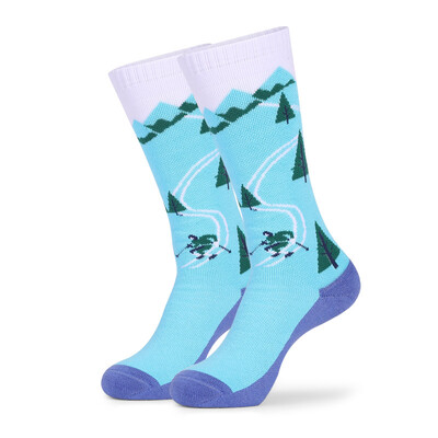 Vaikiškos slidinėjimo kojinės ilgas storintas rankšluosčio dugnas žiemai šiltas lauko sportinis vilnos medvilninės slidinėjimo kojinės jauniems berniukams Grils