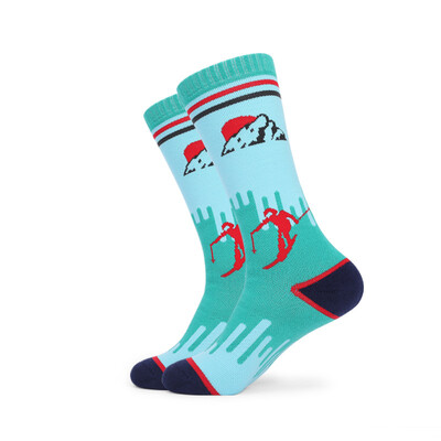 Vaikiškos slidinėjimo kojinės ilgas storintas rankšluosčio dugnas žiemai šiltas lauko sportinis vilnos medvilninės slidinėjimo kojinės jauniems berniukams Grils