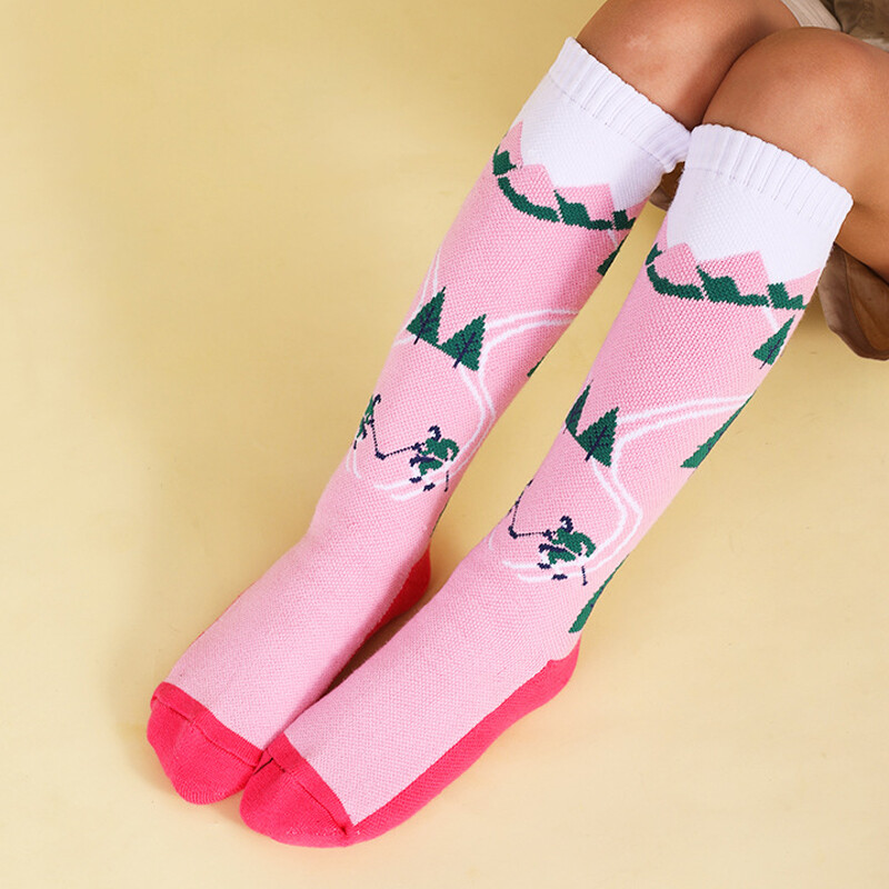 Vaikiškos slidinėjimo kojinės ilgas storintas rankšluosčio dugnas žiemai šiltas lauko sportinis vilnos medvilninės slidinėjimo kojinės jauniems berniukams Grils