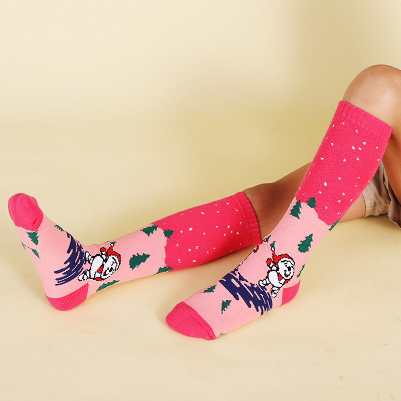 Vaikiškos slidinėjimo kojinės ilgas storintas rankšluosčio dugnas žiemai šiltas lauko sportinis vilnos medvilninės slidinėjimo kojinės jauniems berniukams Grils