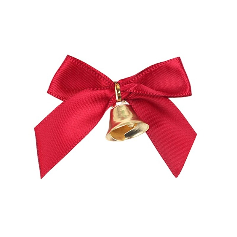 10 bucăți fundă roșie de Crăciun cu clopoței Mini ornament cu fundiță arc cadou pentru ghirlandă de Crăciun pentru împachetare pentru brad