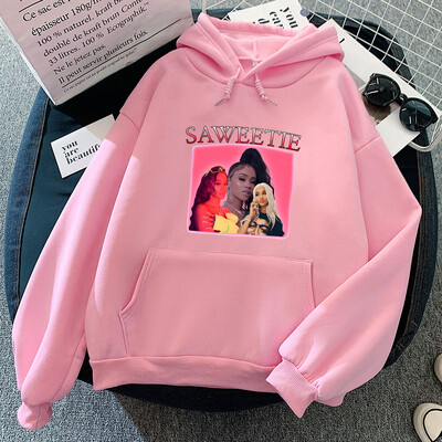 Sudaderas Retro Saweetie kapucnis kapucnis Kényelmes gótikus pulóver, hosszú ujjú hip-hop ruházat női nyakú pulóverek