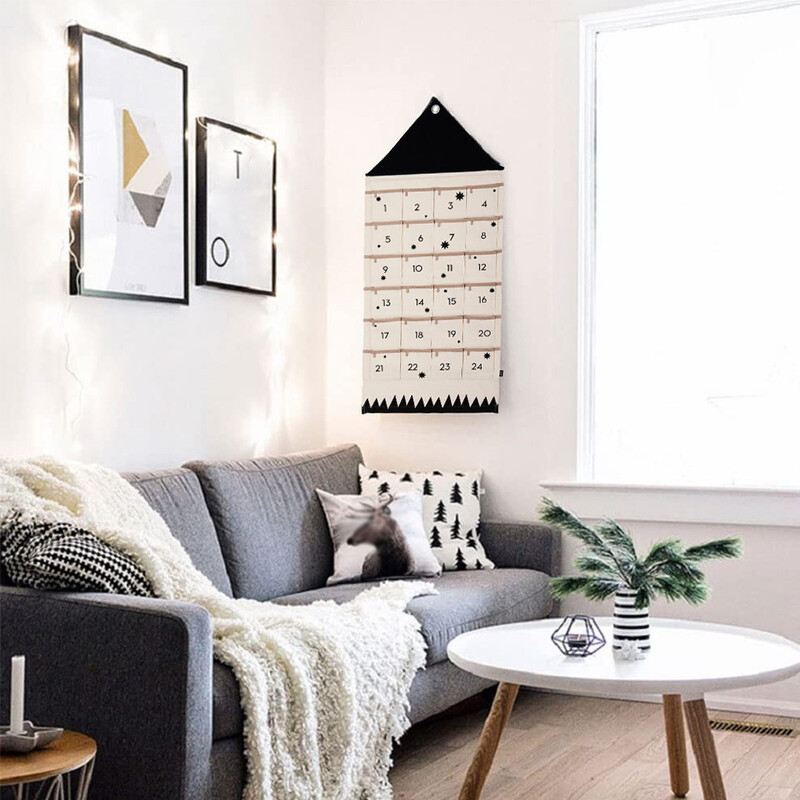 Božićni adventski kalendar 2023. Platnena vrata 24 džepa Bomboni Kovanice Organizator Zidni džep za spavaću sobu Dekoracija za pohranu sitnica