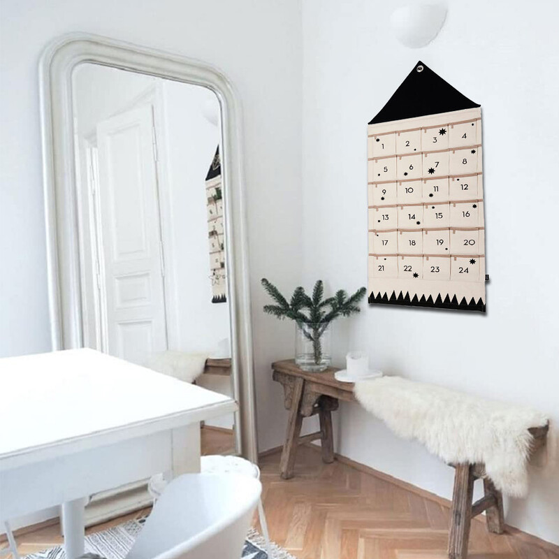 Božićni adventski kalendar 2023. Platnena vrata 24 džepa Bomboni Kovanice Organizator Zidni džep za spavaću sobu Dekoracija za pohranu sitnica