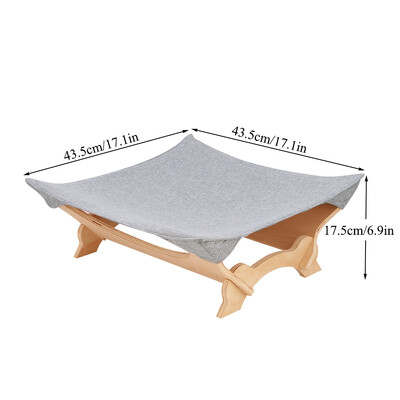 Κρεβάτι αιώρας για γάτα Ανυψωμένο κρεβάτι με ξύλινο σκελετό Σταθερό στήριγμα για γάτες εσωτερικού χώρου Γατάκι κουτάβι Μικρά σκυλιά Έπιπλα κρεβατιού για κατοικίδια