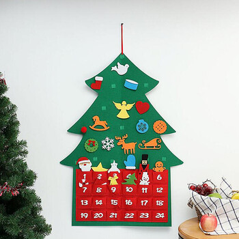 2024 Νεότερο DIY Felt Χριστουγεννιάτικο δέντρο Advent Calendar with Pockets Πρωτοχρονιάτικα Παιδικά Δώρα 3