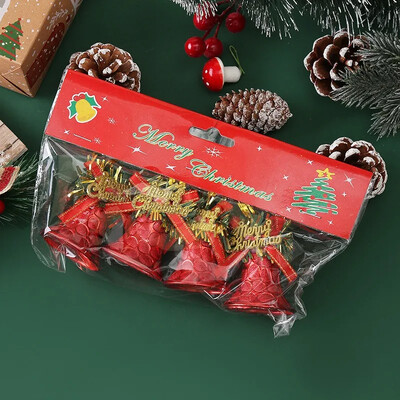 4 komada crvena srebrna zlatna božićna zvona Noel Natal Navidad viseća zvona za božićno drvce sretna nova godina sretan božićni ukras zvono