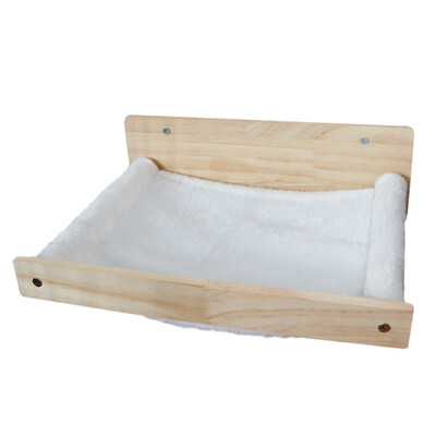 Suport de biban de perete pentru pisici Mobilier Hamac de perete montat în cușcă Cadru din lemn durabil Hamac confortabil Accesorii pentru animale de companie Raft pentru pisici