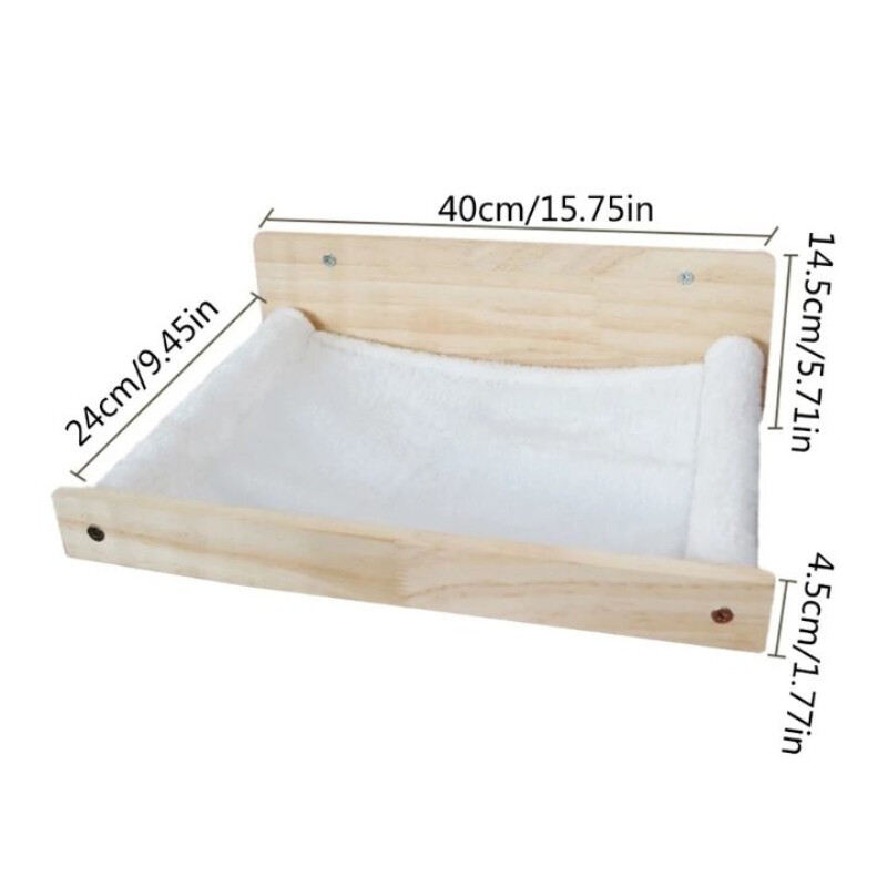 Suport de biban de perete pentru pisici Mobilier Hamac de perete montat în cușcă Cadru din lemn durabil Hamac confortabil Accesorii pentru animale de companie Raft pentru pisici