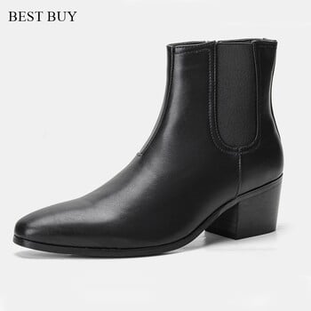 Chelsea Ankle Boots Ανδρικά ψηλοτάκουνα μποτάκια μάρκας δερμάτινα μποτάκια Άνετα παπούτσια για πάρτι/γαμήλια ανδρικά παπούτσια Elevator 2024