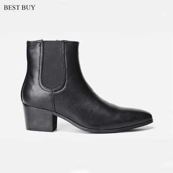 Chelsea Ankle Boots Ανδρικά ψηλοτάκουνα μποτάκια μάρκας δερμάτινα μποτάκια Άνετα παπούτσια για πάρτι/γαμήλια ανδρικά παπούτσια Elevator 2024