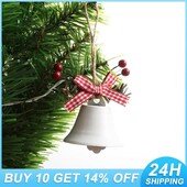 Clopoțel de Crăciun Roșu Alb Verde Metal Jingle Bells Pom de Crăciun suspendat Ornament pentru decorațiuni de Crăciun