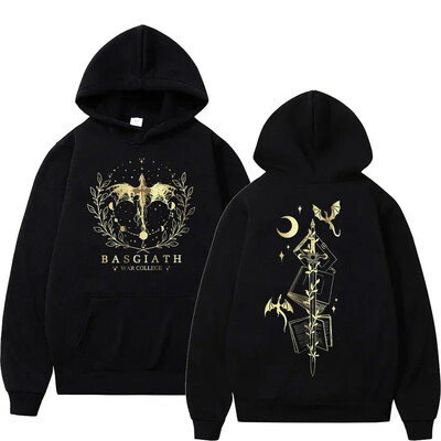 Basgiath War College Fourth Wing Hoodie Muška Ženska Moda Retro Dragon Rider Sweatshirt Široki pulover Odjeća Prevelika Hoodie