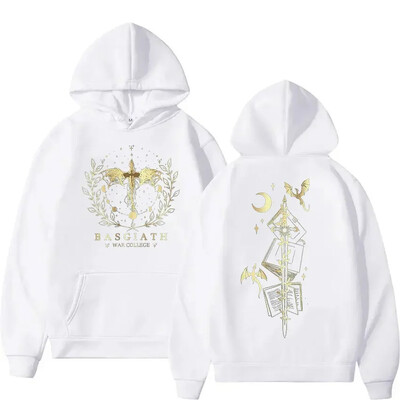 Basgiath War College Fourth Wing Hoodie Muška Ženska Moda Retro Dragon Rider Sweatshirt Široki pulover Odjeća Prevelika Hoodie