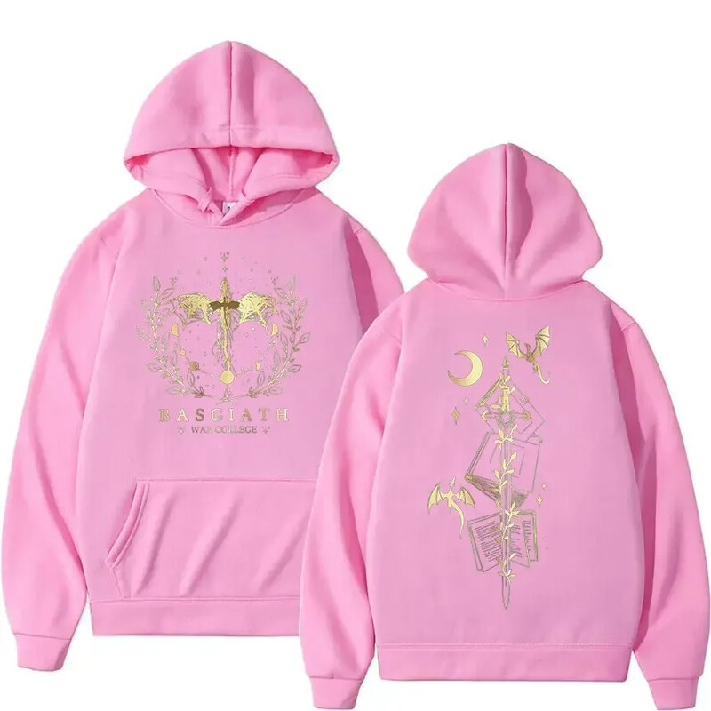 Basgiath War College Fourth Wing Hoodie Muška Ženska Moda Retro Dragon Rider Sweatshirt Široki pulover Odjeća Prevelika Hoodie