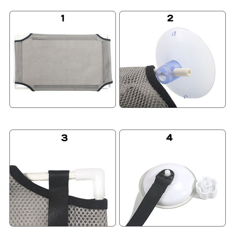 Kaķu vasaras šūpuļtīkla loga gulta šūpuļtīkls mājdzīvnieku paklāji Mājas gulta viesistabas piesūceknis Pie sienas karināms mājdzīvnieku tīkls Elpojoša šūpuļtīkla gulta