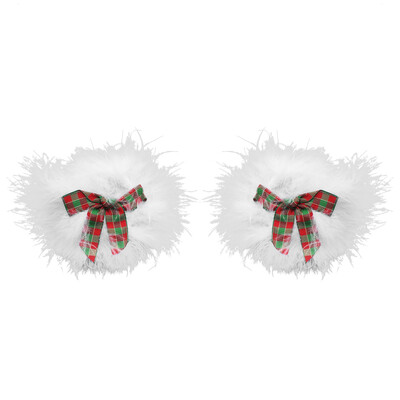 1 par Božićnih navlaka za bradavice Božićne paste Samoljepljive plišane karirane mašne Zvončići Dekor Naljepnice za grudi Darovi za noćne sastanke