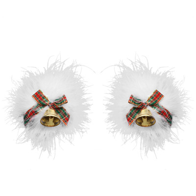 1 par Božićnih navlaka za bradavice Božićne paste Samoljepljive plišane karirane mašne Zvončići Dekor Naljepnice za grudi Darovi za noćne sastanke