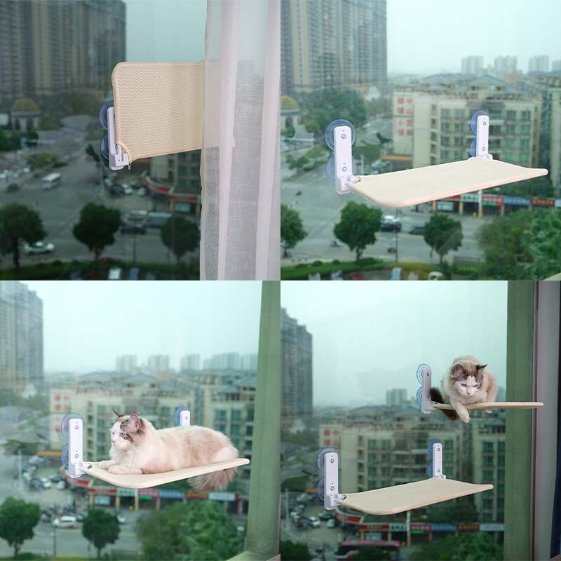 Pat pliabil agățat pentru pisici Hamac pentru pisici pentru animale de companie, aer însorit, fereastră montată, casă pentru pat pentru pisici, cadru de alpinism pentru pisoi durabil, accesorii pentru animale de companie