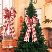 Fundițe de Crăciun Dor Ușa din față Pom de Crăciun Ornamente agățate Coroană Ghirlandă Fundă de in pentru casă Anul Nou 2024 Decoratiuni de Crăciun