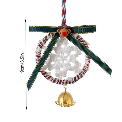 Zvana zvana rotājumi Ziemassvētku eglītes piekaramie kuloni Ar rokām darināti tamborēti Ziemassvētku zvaniņu rotājumi mājas iekštelpu āra dekorēšanai