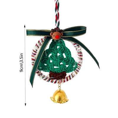 Zvana zvana rotājumi Ziemassvētku eglītes piekaramie kuloni Ar rokām darināti tamborēti Ziemassvētku zvaniņu rotājumi mājas iekštelpu āra dekorēšanai