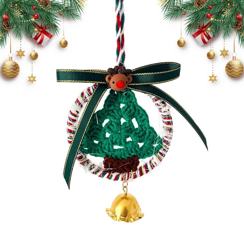 Zvana zvana rotājumi Ziemassvētku eglītes piekaramie kuloni Ar rokām darināti tamborēti Ziemassvētku zvaniņu rotājumi mājas iekštelpu āra dekorēšanai