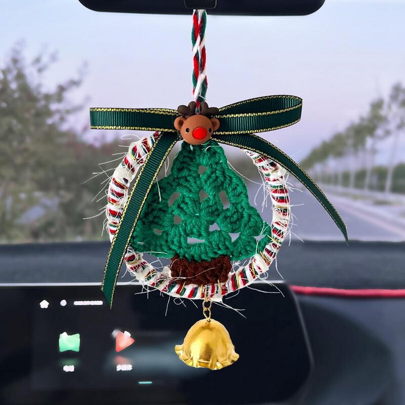 Zvana zvana rotājumi Ziemassvētku eglītes piekaramie kuloni Ar rokām darināti tamborēti Ziemassvētku zvaniņu rotājumi mājas iekštelpu āra dekorēšanai