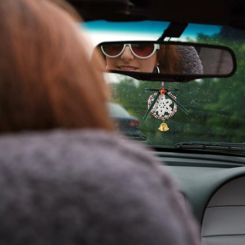 Zvana zvana rotājumi Ziemassvētku eglītes piekaramie kuloni Ar rokām darināti tamborēti Ziemassvētku zvaniņu rotājumi mājas iekštelpu āra dekorēšanai