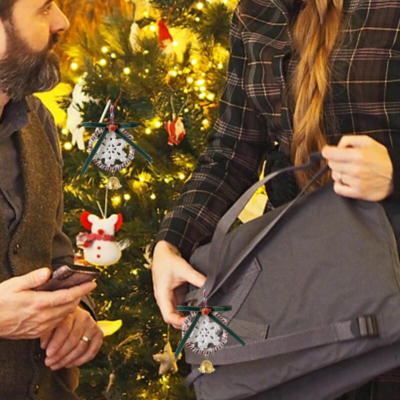 Zvana zvana rotājumi Ziemassvētku eglītes piekaramie kuloni Ar rokām darināti tamborēti Ziemassvētku zvaniņu rotājumi mājas iekštelpu āra dekorēšanai