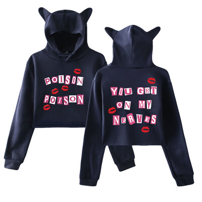 Renee Rapp Poison Poison Merch Pulover Urechi de pisică Hanorac cu mânecă lungă Streetwear Crop Top Haine pentru femei
